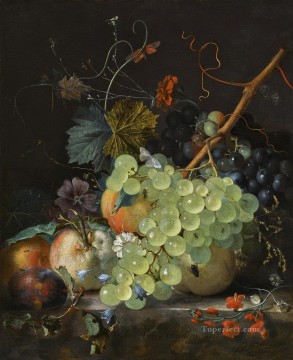 Classic Still Life Painting - Still Life with Flowers and Fruit Jan van Huysum